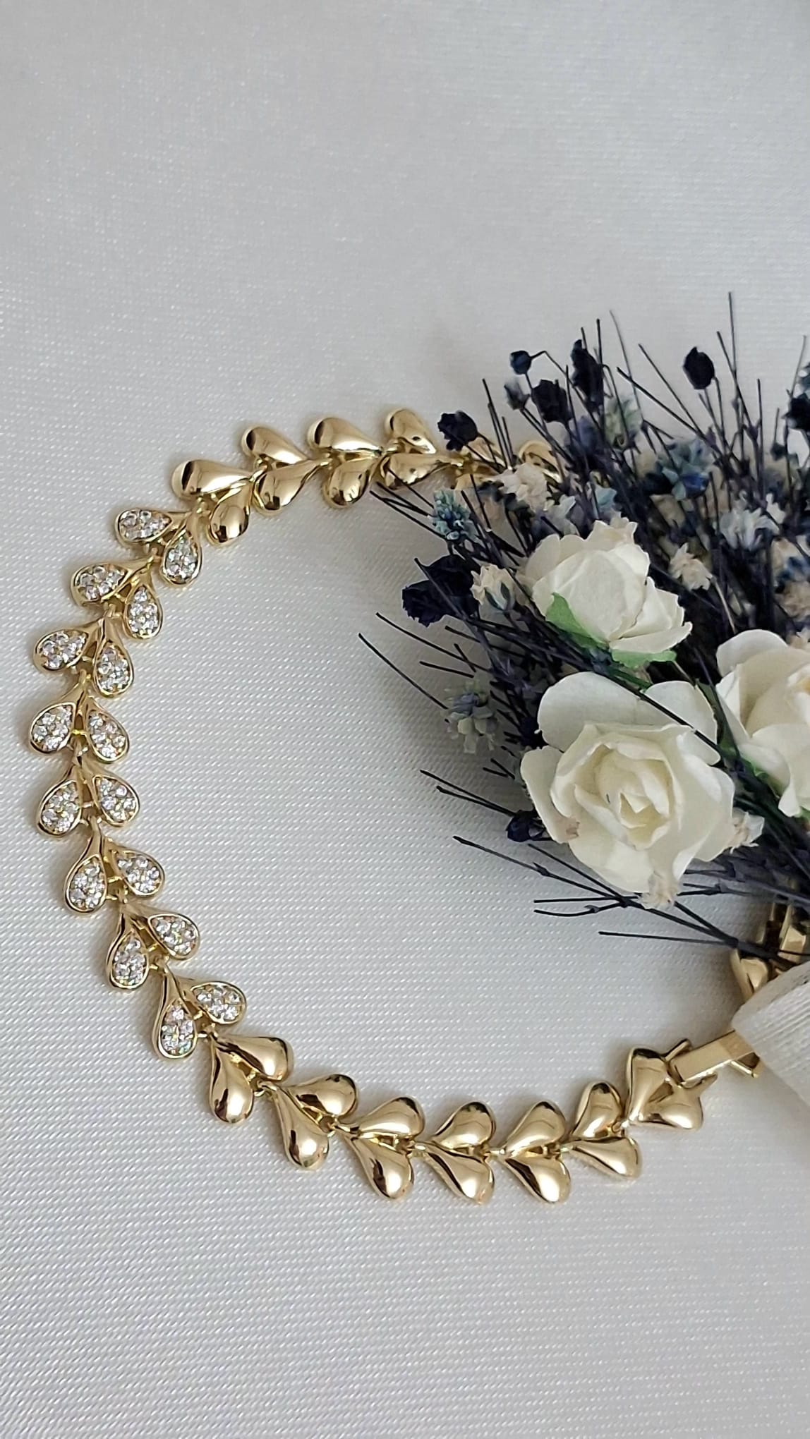 XUPING Bileklik - Yaprak Desenli ve Zirkon Taşlı